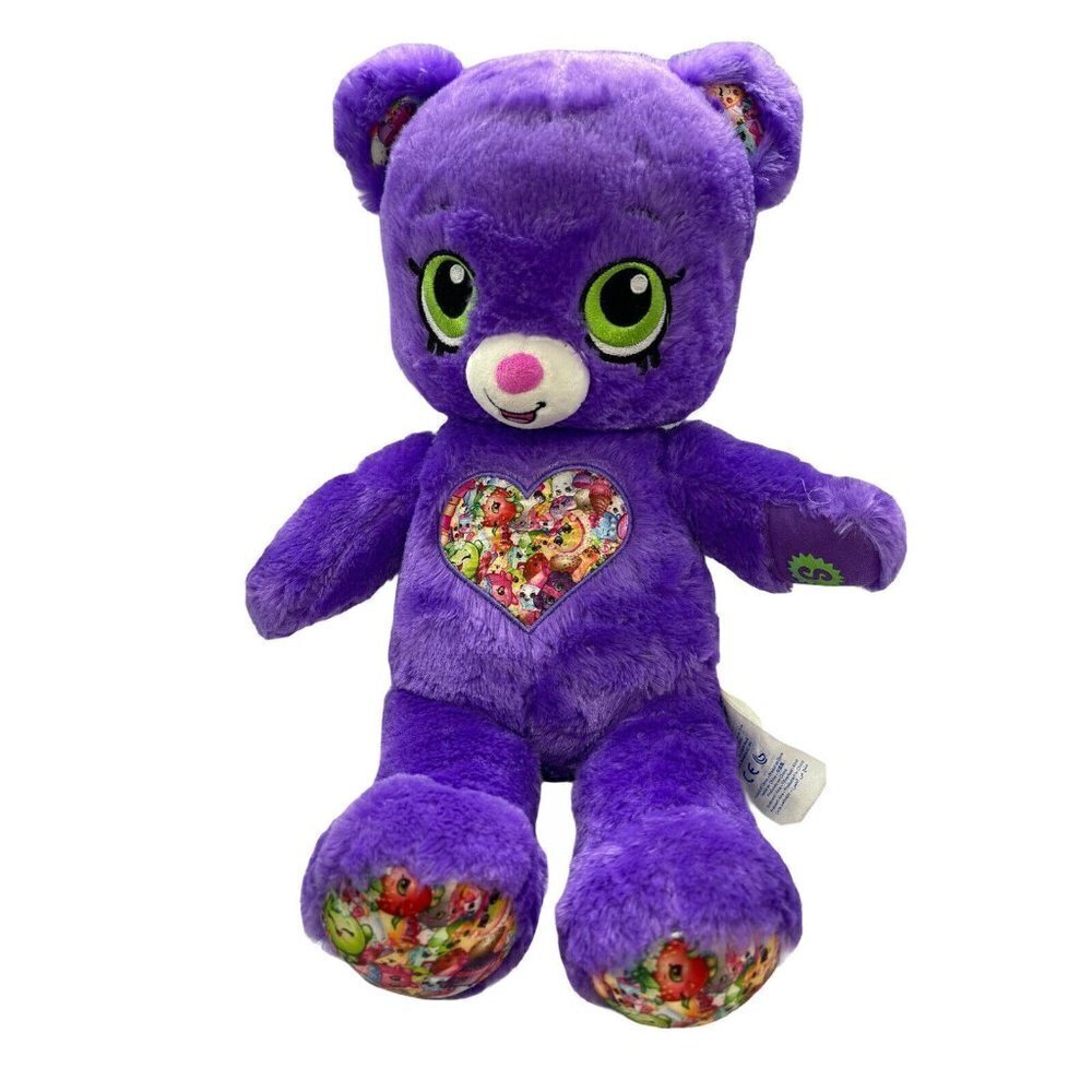 Build a Bear Workshop Purple SHOPKINS Bear 16" Plush Stuffed Toy Paw Pocket